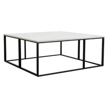 Load image into Gallery viewer, Surface Square Cocktail Table w/ Engineered Marble Top &amp; Black Powder Coated Metal Base by Diamond Sofa
