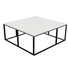 Load image into Gallery viewer, Surface Square Cocktail Table w/ Engineered Marble Top &amp; Black Powder Coated Metal Base by Diamond Sofa
