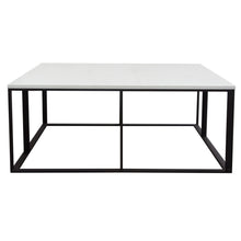 Load image into Gallery viewer, Surface Square Cocktail Table w/ Engineered Marble Top &amp; Black Powder Coated Metal Base by Diamond Sofa

