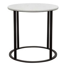 Load image into Gallery viewer, Surface Round End Table w/ Engineered Marble Top &amp; Black Powder Coated Metal Base by Diamond Sofa
