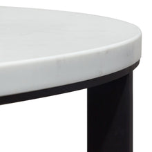 Load image into Gallery viewer, Surface Round End Table w/ Engineered Marble Top &amp; Black Powder Coated Metal Base by Diamond Sofa

