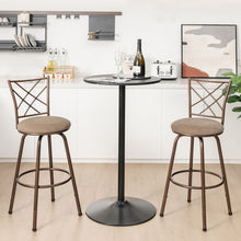 Load image into Gallery viewer, 2 Pieces Swivel Pluch Fabrice Cushioned Bar Stool Set-Brown
