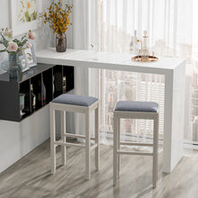 Load image into Gallery viewer, 2 Pieces 31 Inch Upholstered Bar Stool Set with Solid Rubber Wood Frame and Footres-White
