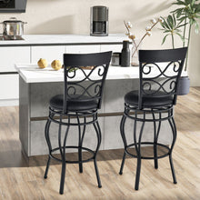 Load image into Gallery viewer, Set of 2 30 Inch Bar Stool with Backrest and Footrest-Black
