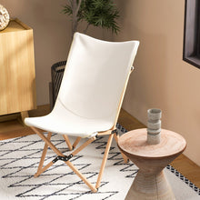 Load image into Gallery viewer, Set of 2 Bamboo Dorm Chair with Storage Pocket for Camping and Fishing-Beige
