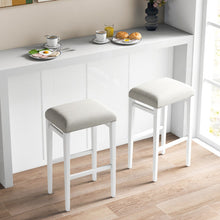 Load image into Gallery viewer, 2 Pieces 24.5/29.5 Inch Backless Barstools with Padded Seat Cushions-29.5 inches
