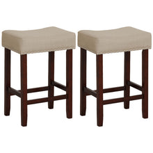 Load image into Gallery viewer, Set of 2 24 Inch Bar Stool with Curved Seat Cushions-Beige
