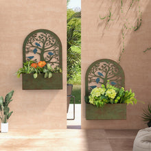 Load image into Gallery viewer, Set of 2 Decorative Raised Garden Bed for Climbing Plants-Rust
