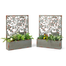 Load image into Gallery viewer, Set of 2 Decorative Raised Garden Bed with Trellises-Rust
