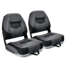 Load image into Gallery viewer, Set of 2 Folding Low Back Fishing Boat Seats with Stainless Steel Screws-Black
