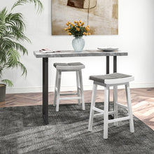 Load image into Gallery viewer, 2 Pieces 26/31.5 Inch Upholstered Saddle Barstools with Padded Cushions-26 inches
