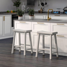 Load image into Gallery viewer, Set of 2 24 Inch Counter Height Stools with Solid Wood Legs-Gray
