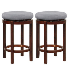 Load image into Gallery viewer, 2 Pieces 26 Inch Counter Height Swivel Stool Set with Padded Cushion-Gray

