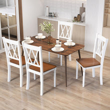Load image into Gallery viewer, Set of 4 Wooden Farmhouse Kitchen Chairs with Rubber Wood Seat
