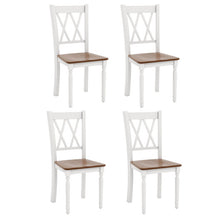 Load image into Gallery viewer, Set of 4 Wooden Farmhouse Kitchen Chairs with Rubber Wood Seat
