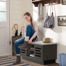 Load image into Gallery viewer, Shoe Bench with 6 Storage Compartments and 3 Adjustable Shelves-Gray

