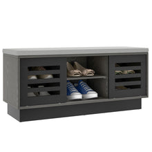 Load image into Gallery viewer, Shoe Bench with 6 Storage Compartments and 3 Adjustable Shelves-Gray
