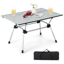 Load image into Gallery viewer, Folding Heavy-Duty Aluminum Camping Table with Carrying Bag-Silver
