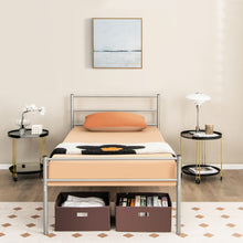 Load image into Gallery viewer, Twin Size Metal Bed Frame Platform with Headboard-Silver
