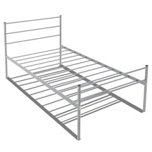 Load image into Gallery viewer, Twin Size Metal Bed Frame Platform with Headboard-Silver
