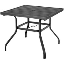 Load image into Gallery viewer, 37 Inch Square Patio Dining Table with Umbrella Pole Hole
