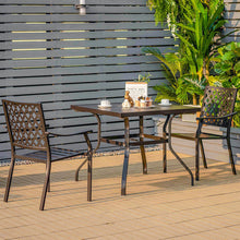 Load image into Gallery viewer, 37 Inch Square Patio Dining Table with Umbrella Pole Hole
