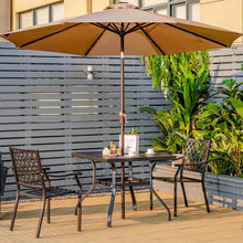 Load image into Gallery viewer, 37 Inch Square Patio Dining Table with Umbrella Pole Hole
