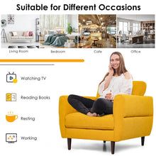 Load image into Gallery viewer, Modern Upholstered Accent Chair Single Sofa Armchair-Yellow

