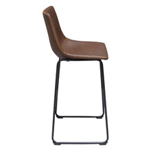 Load image into Gallery viewer, Theo Set of (2) Bar Height Chairs in Chocolate Leatherette w/ Black Metal Base by Diamond Sofa

