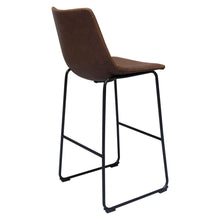 Load image into Gallery viewer, Theo Set of (2) Bar Height Chairs in Chocolate Leatherette w/ Black Metal Base by Diamond Sofa
