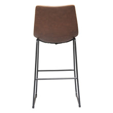 Load image into Gallery viewer, Theo Set of (2) Bar Height Chairs in Chocolate Leatherette w/ Black Metal Base by Diamond Sofa
