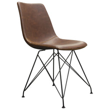 Load image into Gallery viewer, Theo Set of (4) Dining Chairs in Chocolate Leatherette w/ Black Metal Base by Diamond Sofa
