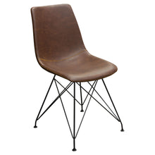 Load image into Gallery viewer, Theo Set of (4) Dining Chairs in Chocolate Leatherette w/ Black Metal Base by Diamond Sofa
