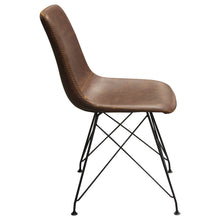 Load image into Gallery viewer, Theo Set of (4) Dining Chairs in Chocolate Leatherette w/ Black Metal Base by Diamond Sofa
