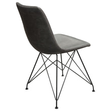 Load image into Gallery viewer, Theo Set of (4) Dining Chairs in Weathered Grey Leatherette w/ Black Metal Base by Diamond Sofa
