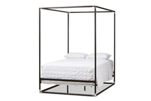 Load image into Gallery viewer, Baxton Studio Eva Vintage Industrial Black Finished Metal Canopy Queen Bed
