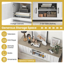 Load image into Gallery viewer, TV Stand with 2 Cabinets and Open Shelves for TVs up to 65 Inch-Natural
