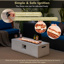 Load image into Gallery viewer, 42 Inch 50 000 BTU Rectangle Terrazzo Fire Pit Table with PVC Cover-White
