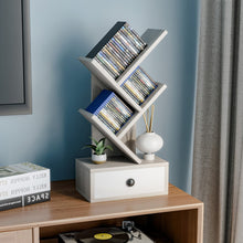 Load image into Gallery viewer, 5-Tier Floor Standing Tree Bookcase with Drawer-Beige
