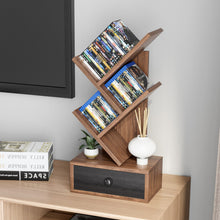 Load image into Gallery viewer, 5-Tier Floor Standing Tree Bookcase with Drawer-Brown
