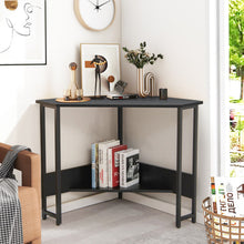 Load image into Gallery viewer, Triangle Computer Corner Desk with Charging Station-Black
