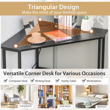 Load image into Gallery viewer, Triangle Computer Corner Desk with Charging Station-Black
