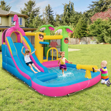Load image into Gallery viewer, Inflatable Bounce Castle with Long Water Slide and 735W Blower
