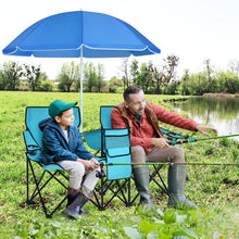 Load image into Gallery viewer, Portable Folding Picnic Double Chair With Umbrella-Turquoise

