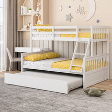 Load image into Gallery viewer, Twin Over Full Convertible Bunk Bed with Twin Trundle-White
