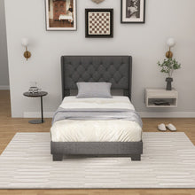 Load image into Gallery viewer, Twin/Full/Queen Size Upholstered Platform Bed with Button Tufted Headboard-Twin Size
