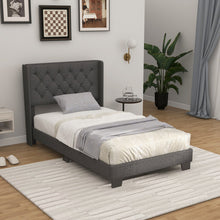 Load image into Gallery viewer, Twin/Full/Queen Size Upholstered Platform Bed with Button Tufted Headboard-Twin Size
