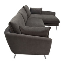Load image into Gallery viewer, Vantage RF 2PC Sectional in Iron Grey Fabric w/ Brushed Metal Legs by Diamond Sofa

