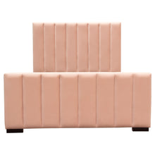 Load image into Gallery viewer, Venus Vertical Channel Tufted Eastern King Bed in Blush Pink Velvet by Diamond Sofa

