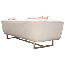 Load image into Gallery viewer, Venus Cream Fabric Sofa w/ Contrasting Pillows &amp; Gold Finished Metal Base by Diamond Sofa
